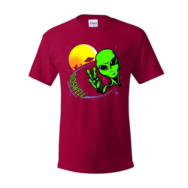 Peace Alien on Deep Red